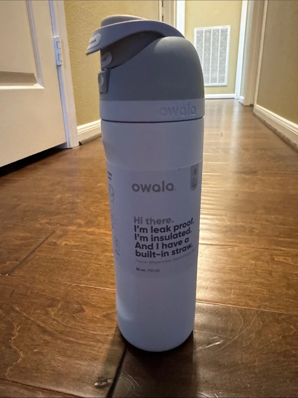 Owala 24oz Insulated Water Bottle with Built-In Straw in All White